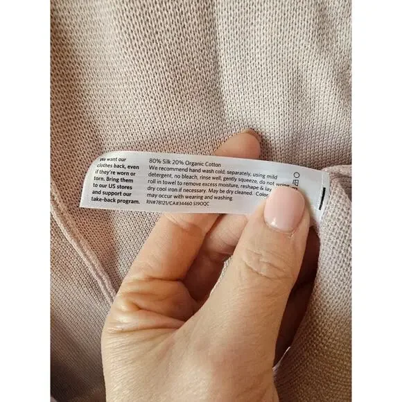 Eileen Fisher sz medium light lavender silk organic cotton blend cardigan - Picture 5 of 7